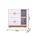 Ver imagem 4 de Cômoda Sapateira Santos 1 Porta 4 Gavetas Branco/camarim - Pnr Móveis