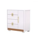 Ver imagem 2 de Cômoda Sapateira Santos 1 Porta 4 Gavetas Branco/camarim - Pnr Móveis