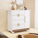 Ver imagem 1 de Cômoda Sapateira Santos 1 Porta 4 Gavetas Branco/camarim - Pnr Móveis