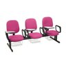 Cadeira em Longarina para Escolas Linha Uno Rosa - 1