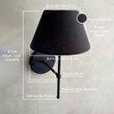 Ver imagem 4 de Kit 2 Arandelas de Parede Clássico Alumínio com Cúpula Tecido Algodão Ref 16