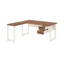 Ver imagem 7 de Mesa em L Pé Quadro (Mesa 1,50m + Mesa Auxiliar) c/ Gavetas Workstart Nogal Sevilha/Champanhe
