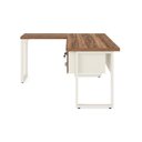 Ver imagem 4 de Mesa em L Pé Quadro (Mesa 1,50m + Mesa Auxiliar) c/ Gavetas Workstart Nogal Sevilha/Champanhe