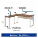 Ver imagem 6 de Mesa em L Pé Quadro (Mesa 1,50m + Mesa Auxiliar) c/ Gavetas Workstart Nogal Sevilha/Champanhe