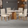 Mesa Redonda Sala De Jantar Off White 4 Cadeiras - 6