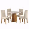 Mesa Redonda Sala De Jantar Off White 4 Cadeiras - 1