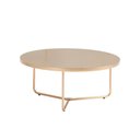Ver imagem 1 de Mesa de Centro Redonda 58x26cm Baixa Semi Brilho 100% Mdf Cor:dourado
