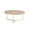 Mesa de Centro Redonda 58x26cm Baixa Semi Brilho 100% Mdf Cor:dourado - 1