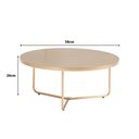 Ver imagem 2 de Mesa de Centro Redonda 58x26cm Baixa Semi Brilho 100% Mdf Cor:dourado