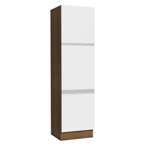 Paneleiro Armário de Cozinha 60 cm 3 Portas Rustic/Branco Glamy Madesa