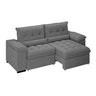 Sofá Arezzo Retrátil/reclinável 4lugares Suede Cinza 2,15m - Xflex - 4
