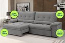 Ver imagem 2 de Sofá Arezzo Retrátil/reclinável 4lugares Suede Cinza 2,15m - Xflex
