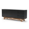 Buffet Alfenas Preto Base Champagne 200cm - 76725 - 1