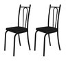 Conjunto Com 2 Cadeiras Tubular Europa 123 Preto Fosco Assento Preto Artefamol 9264 - Cadeira 123 Pr - 1