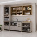 Ver imagem 3 de Cozinha Modulada Compacta 5 Peças com Espaço para Micro-ondas sem Tampo de 120 Lumina 100 Mdf Lucia