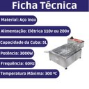 Ver imagem 2 de Fritadeira Elétrica Industrial Inox Cuba 5 Litros com Cesto:127v