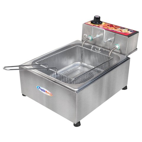 Fritadeira Elétrica Industrial Inox Cuba 5 Litros com Cesto:127v