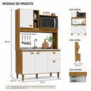 Ver mais imagens de Cozinha Compacta 120cm 4 Portas 1 Gaveta com Armário e Balcão Azaleia Mel/Branco - Mademóvel