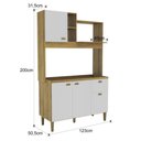 Ver imagem 3 de Armário Kit Cozinha Compacta com Armário e Balcão 4 Portas 1 Gaveta Azaleia 120cm Cor Mel/Branco
