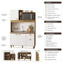 Ver imagem 7 de Cozinha Compacta 120cm 4 Portas 1 Gaveta com Armário e Balcão Azaleia Mel/Branco - Mademóvel