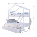 Ver imagem 3 de Treliche Casal/ Solteiro Casinha Madeira Maciça Branco Megamobilia