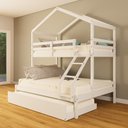 Ver imagem 1 de Treliche Casal/ Solteiro Casinha Madeira Maciça Branco Megamobilia