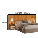 Ver imagem 3 de Cabeceira Casal Extensível Frida com 2 Mesas de Apoio - 7 Decor Cinamomo e Off White