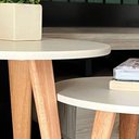 Ver imagem 2 de Mesa Lateral de Canto e Apoio Redonda Pé Palito Karina 68 Cm Off White