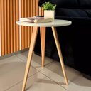 Ver imagem 6 de Mesa Lateral de Canto e Apoio Redonda Pé Palito Karina 68 Cm Off White