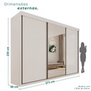 Ver imagem 3 de Guarda-Roupa Casal 3 Portas 6 Gavetas 100% MDF Londrina Branco