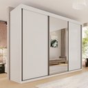 Ver imagem 1 de Guarda-Roupa Casal 3 Portas 6 Gavetas 100% MDF Londrina Branco