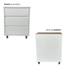 Mesa de Cabeceira com Rodinhas 3 Gavetas Mdf 15mm Brancotx - 4