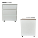 Ver imagem 4 de Mesa de Cabeceira com Rodinhas 3 Gavetas Mdf 15mm Brancotx