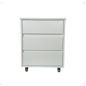 Mesa de Cabeceira com Rodinhas 3 Gavetas Mdf 15mm Brancotx