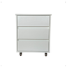 Mesa de Cabeceira com Rodinhas 3 Gavetas Mdf 15mm Brancotx - 1