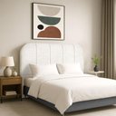 Ver imagem 1 de Cabeceira Cama Box Casal 140 Cm Estofada Revestida em Bouclé Elegante