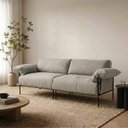 Ver imagem 1 de Sofá Living Modular Industrial 2 Lugares Basileia 240cm Yescasa Veludo Tx Bege Castor