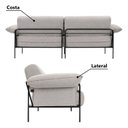 Ver imagem 5 de Sofá Living Modular Industrial 2 Lugares Basileia 240cm Yescasa Veludo Tx Bege Castor