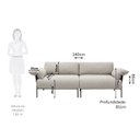 Ver imagem 4 de Sofá Living Modular Industrial 2 Lugares Basileia 240cm Yescasa Veludo Tx Bege Castor