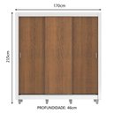 Ver imagem 3 de Guarda-Roupa Casal Madesa Lyon Plus 3 Portas de Correr 4 Gavetas com Pés Branco/Rustic Cor:Branco/Ru