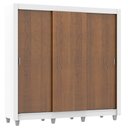 Ver imagem 2 de Guarda-Roupa Casal Madesa Lyon Plus 3 Portas de Correr 4 Gavetas com Pés Branco/Rustic Cor:Branco/Ru