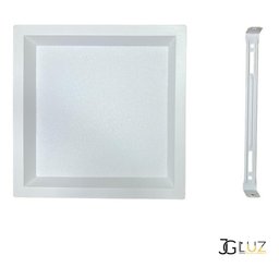Painel Led Recuado de Sobrepor 24w Plafon Quadrado Bivolt - Branco - Branco Quente 3000k - 110v/220v - 5