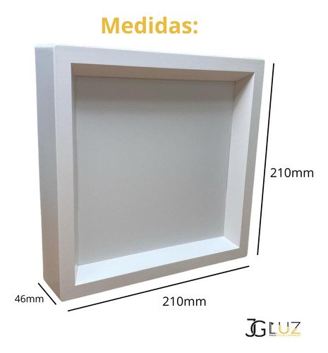 Painel Led Recuado de Sobrepor 24w Plafon Quadrado Bivolt - Branco - Branco Quente 3000k - 110v/220v - 3