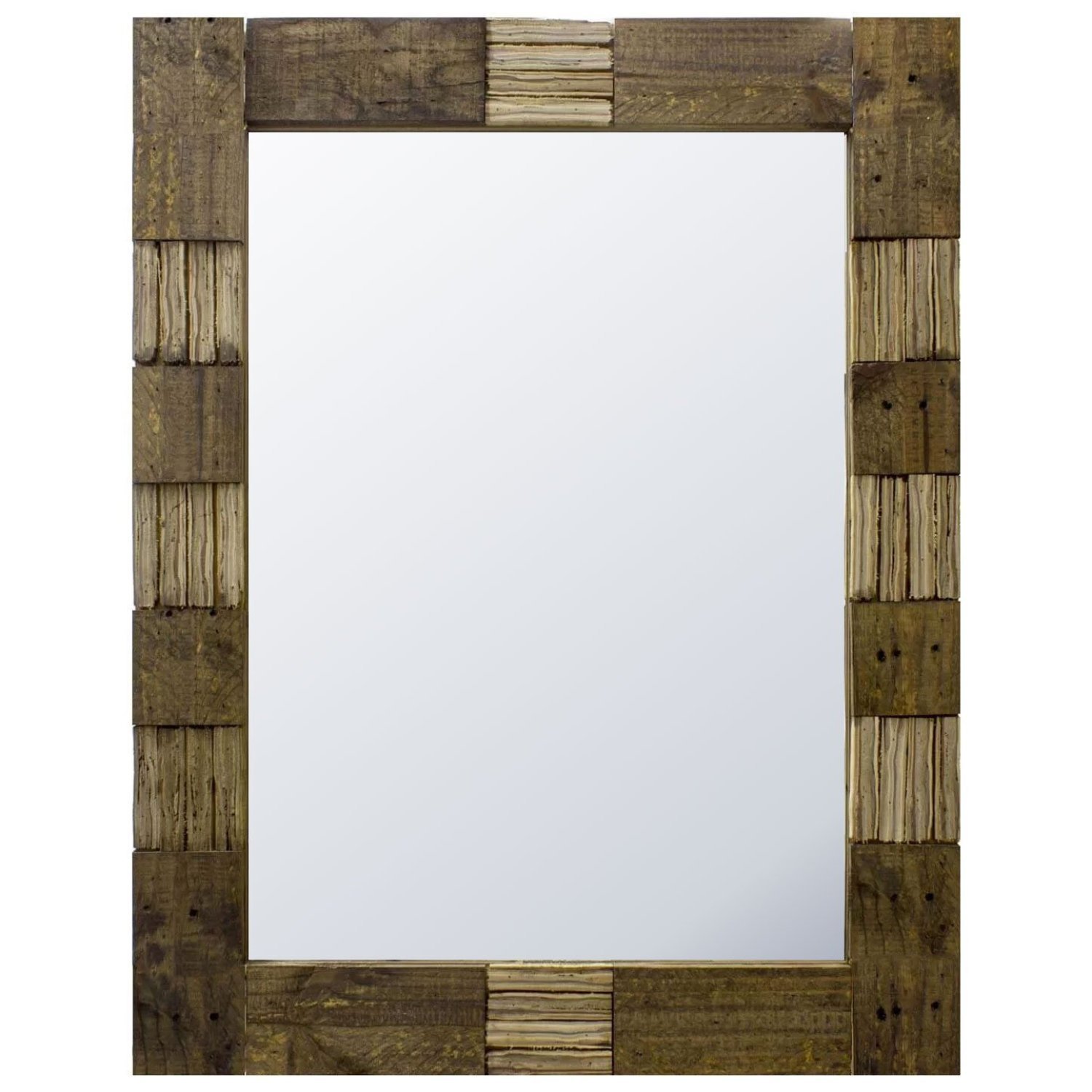 Espelho Decorativo Rústico com Madeira de Demolição 68cm x 118cm Decore Pronto - 1