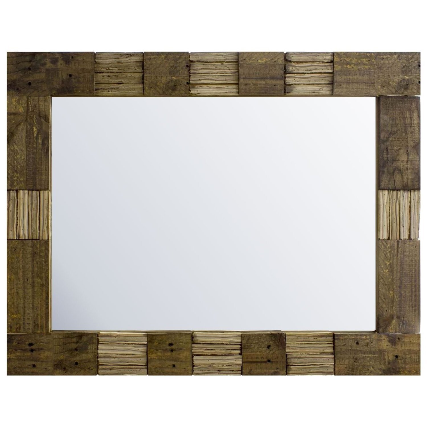 Espelho Decorativo Rústico com Madeira de Demolição 68cm x 118cm Decore Pronto - 4