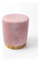 Ver imagem 3 de Puff com Rodape Dourado, Cor Nude Rose Veludo - Let Móveis