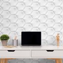 Ver imagem 1 de Papel de Parede Hexágono 3d 2 Arte Destaque 2,50 Metros
