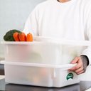Ver imagem 2 de Kit 10 Caixas Plástica Restaurante Geladeira Legumes Verduras 4,2l Tampa Ventilável Organizadora