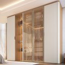Ver imagem 1 de Guarda Roupas Moderno Portas de Vidro 228cm Curvo Genialflex