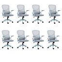 Ver imagem 1 de Kit com 8 Cadeira Escritório Diretor Office Columbus com Tela Mesh